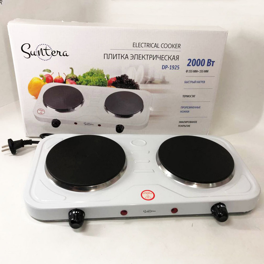 Електроплита маленька Suntera DP-1925 2000 Вт, Кухонна плита для маленької кухні, Комфорка електрична YE-53 Івано-Франківськ - фото 4