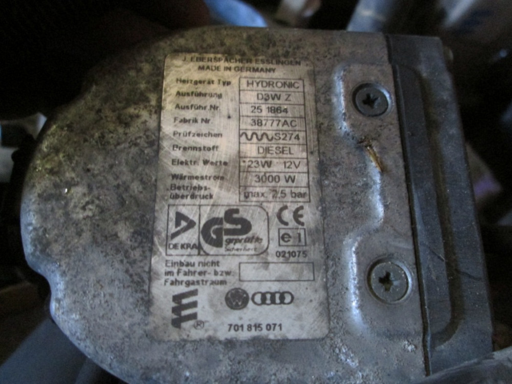 Автономна пічка Eberspacher VW T4 1997-2003 (Мокра 3 кВт) Ковель - фото 3