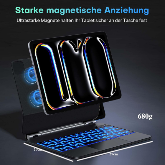 Чехол-клавиатура OMOTON Magic Keyboard для iPad Pro 11 M4 (2024) беспроводная с подсветкой и трекпадом Black Киев
