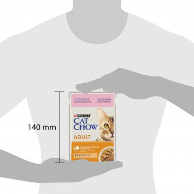 Вологий корм для кішок Purina Cat Chow Adult з лососем і зеленою квасолею в желе 85г (7613036595063) Вінниця - фото 2