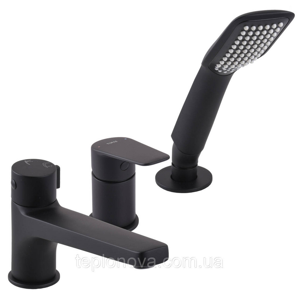 Змішувач для ванни TOPAZ CAPRI TCA-15111-H43-BL вбудований, 3 виходи. матридж D35 (комплект), ЧОРНИЙ Чернівці - фото 1