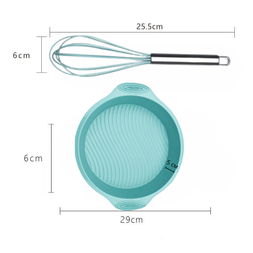 Набор формы силиконовые для выпечки 8 штук,комплект кухонных пренадлежностей с прихваткой,цвет бирюзовый Каменец-Подольский - изображение 4