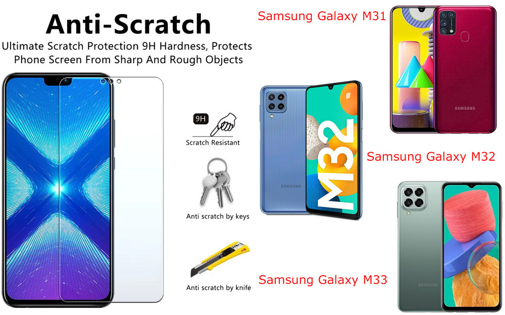 Защитное стекло NeoGlass для Samsung Galaxy M31, Galaxy M32, Galaxy M33 – ультрапрозрачное и устойчивое Киев - изображение 1