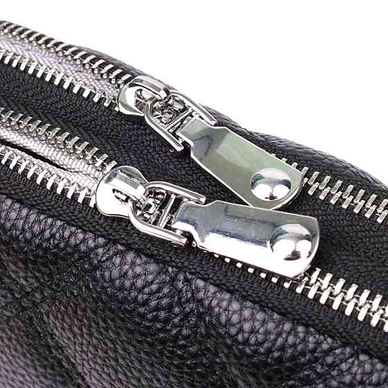 Сумка прошита ромбами з натуральної шкіри Vintage 22930 Чорний Київ