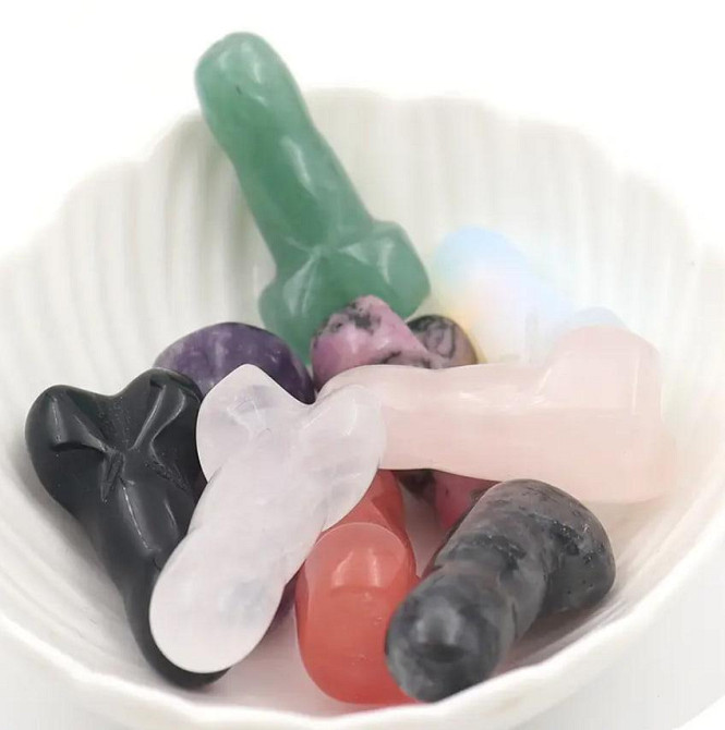 Фігурка фалоса з натурального каменю 3 см | Кам’яна міні-фігурка пеніса, декор для дому, подарунок к Київ - фото 3