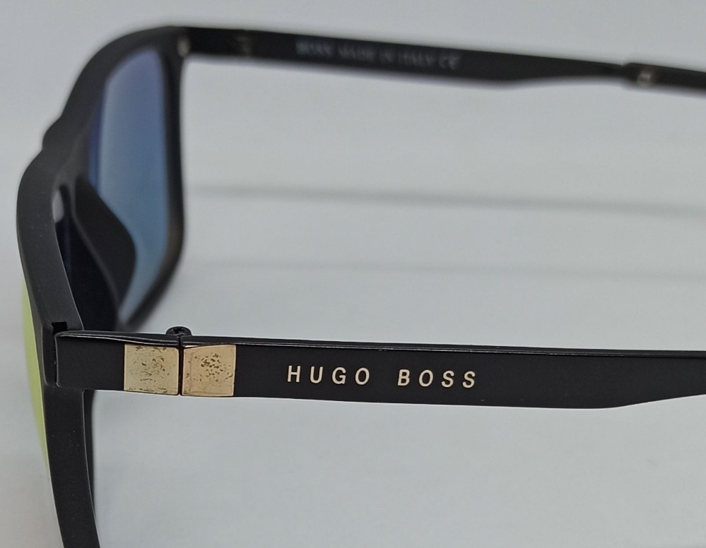 Брендовые очки мужские оранжевые зеркальные в черной матовой оправе. Киев - изображение 4