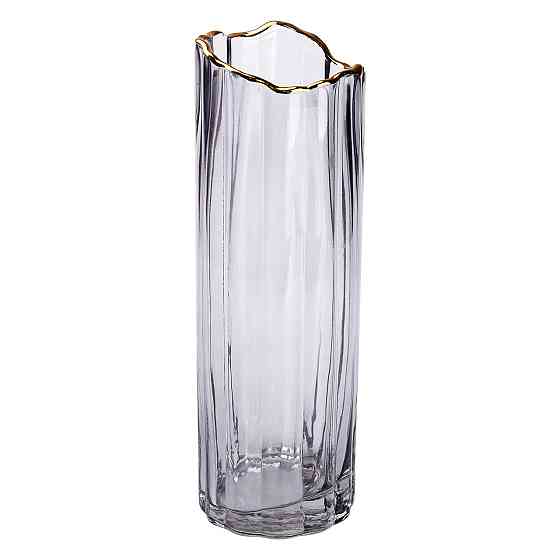 Стеклянная ваза для цветов, декоративная серая, 29,5 см HP-1713 Киев