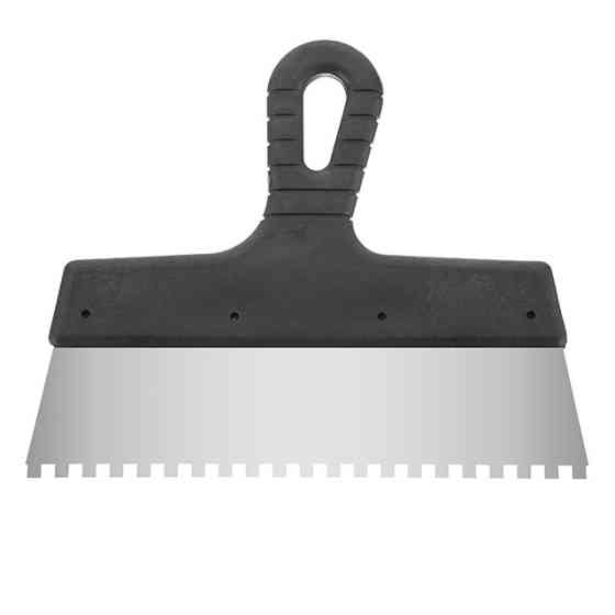 Шпатель із нержавіючої сталі, 250 мм, зуб: 6×6 мм INTERTOOL KT-2256 Київ