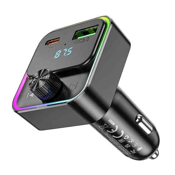 Автомобильное зарядное устройство с FM-модулятором HOCO E81 Fantasy PD30W+QC3.0 car BT FM transmitter Black Одесса
