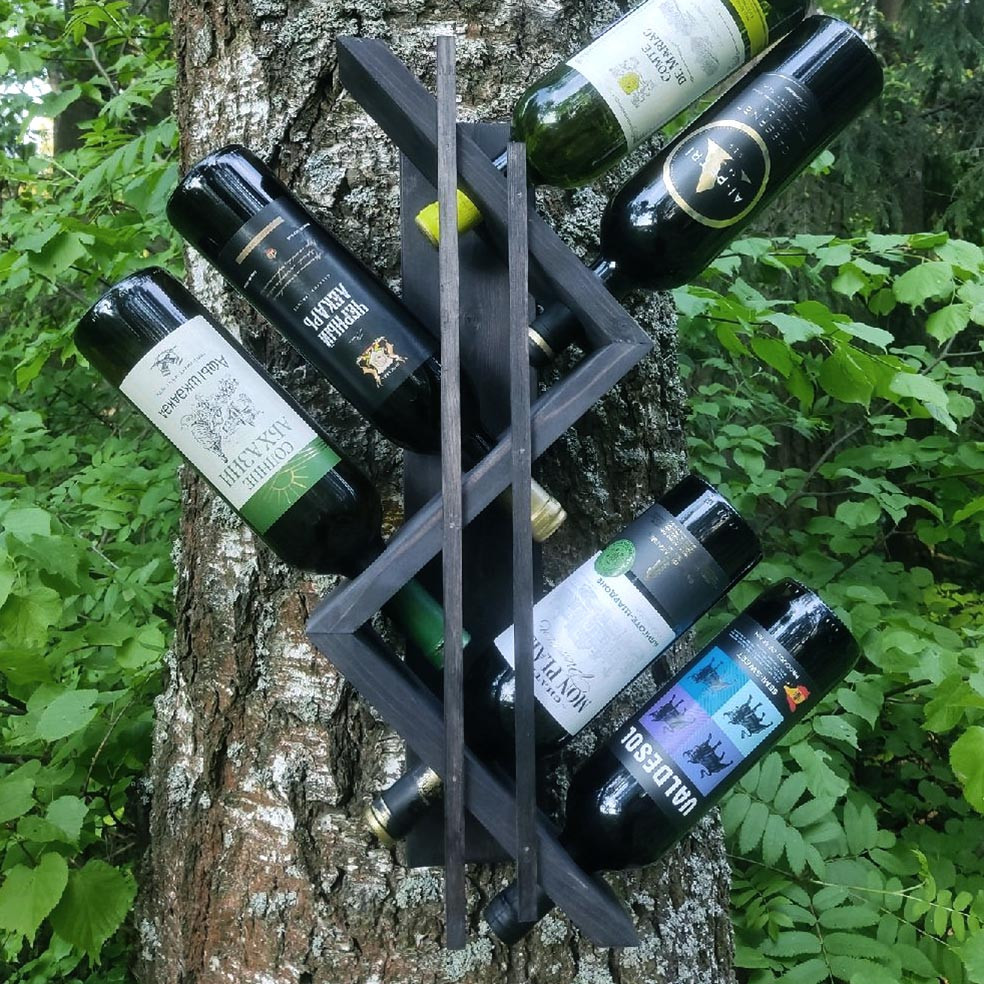 Настінна винна полиця "Масіке" венге Миколаїв - фото 1