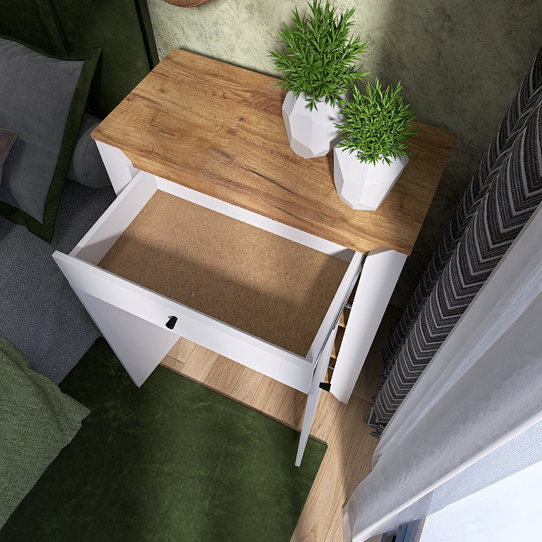 Тумба закрита Еверест Нордік-800 80х38х100 см Білий + Дуб крафт золотий (DTM-5529) Дніпро - фото 7