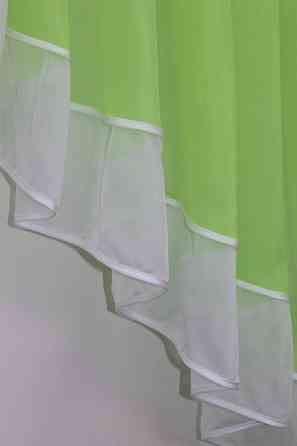 Кухонная занавеска VR-Textil № 023к салатовый с белым 150х150 см (50-738) Киев