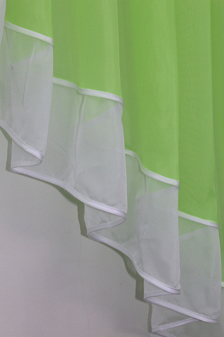 Кухонная занавеска VR-Textil № 023к салатовый с белым 150х150 см (50-738) Киев - изображение 3