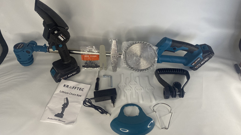 Универсальный триммер + мини цепная пила 4 дюйма Krafftec 0000 8660 для травы, кустов и веток Одесса - изображение 4