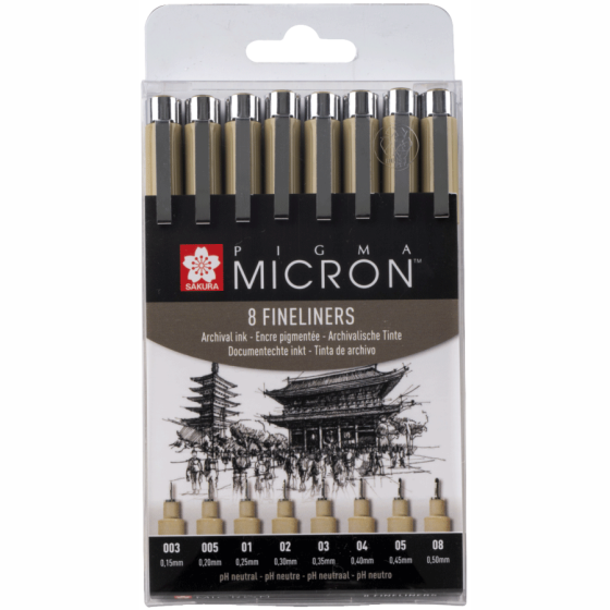 Набор линеров PIGMA Micron 8шт Черный Sakura Киев
