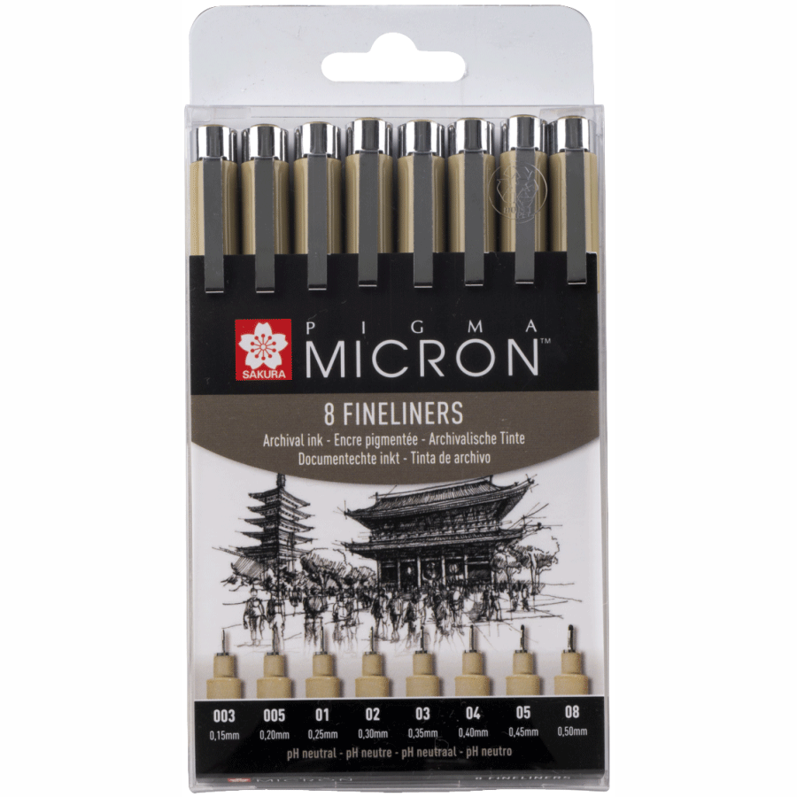 Набор линеров PIGMA Micron 8шт Черный Sakura Киев - изображение 1