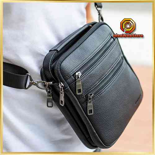 Мужская черная кожаная сумка-мессенджер Bexhill Киев