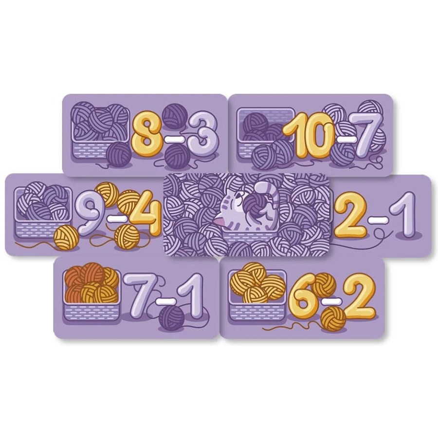 Настольная обучающая игра Мурчащее вычитание 360081, 63 карточки Винница - изображение 5