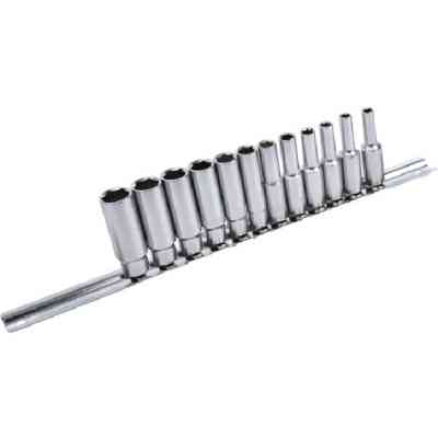 Набір головок Toptul довгих на планці 1/4" 12шт. 4-13мм (GAAQ0802U) Вінниця