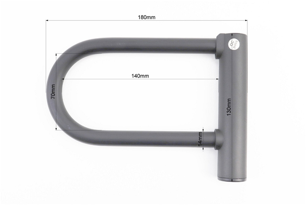Замок протиугінний U-подібний 130x180 (70х140)мм, товщина скоби 14мм під ключ, чорний 607 Київ - фото 2