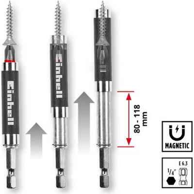 Набор бит Einhell 42шт, HEX, PH, PZ, Torx, 50мм, кейс (118953) Винница