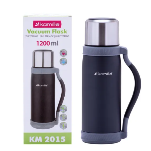 Термос 1200мл з нерж.сталі (блакитний, фіолет., Оранж., Салат.) KAMILLE Житомир