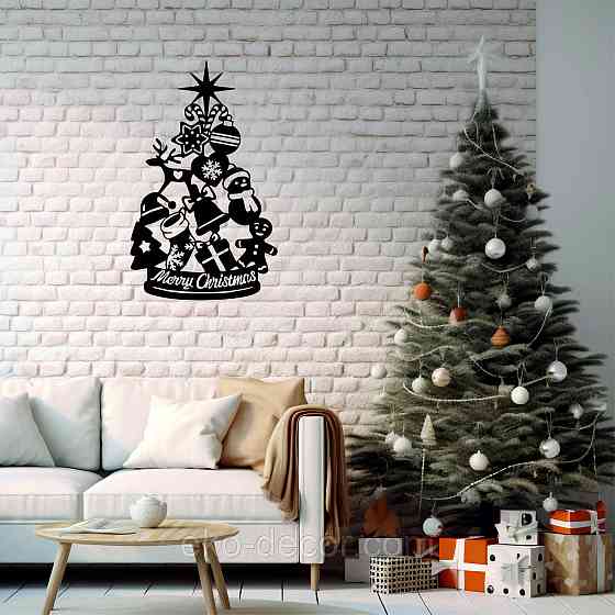 Декоративное настенное Панно «Новый год», Декор на стену 70*42 см, Чёрный Киев