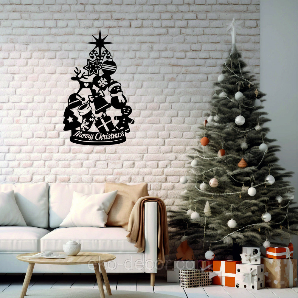 Декоративное настенное Панно «Новый год», Декор на стену 70*42 см, Чёрный Киев - изображение 5