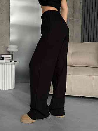 Женский повседневный костюм тройка из трикотажа Черный Одесса