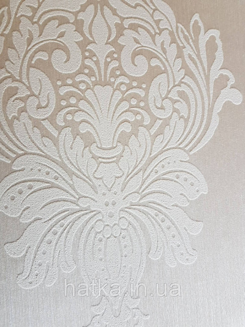 Текстильні шпалери на флізеліновій основі Cador Rasch Textil 086798 вензелі молочний бежевий Київ - фото 5