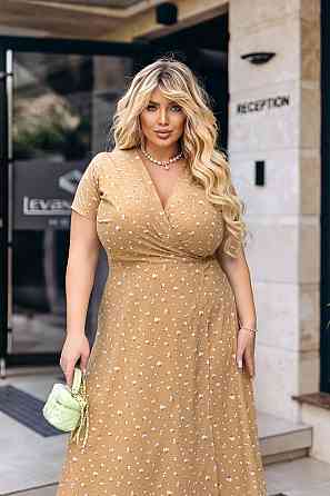 Довга літня сукня у квітковий принт "Bestie" | Норма і батал Бежевий, 46 Київ