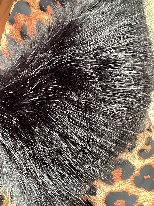 Куртка жіноча Lady Yep 9063 подовжена леопардовий принт з капюшоном хутро, коричневий, 44 Київ - фото 15