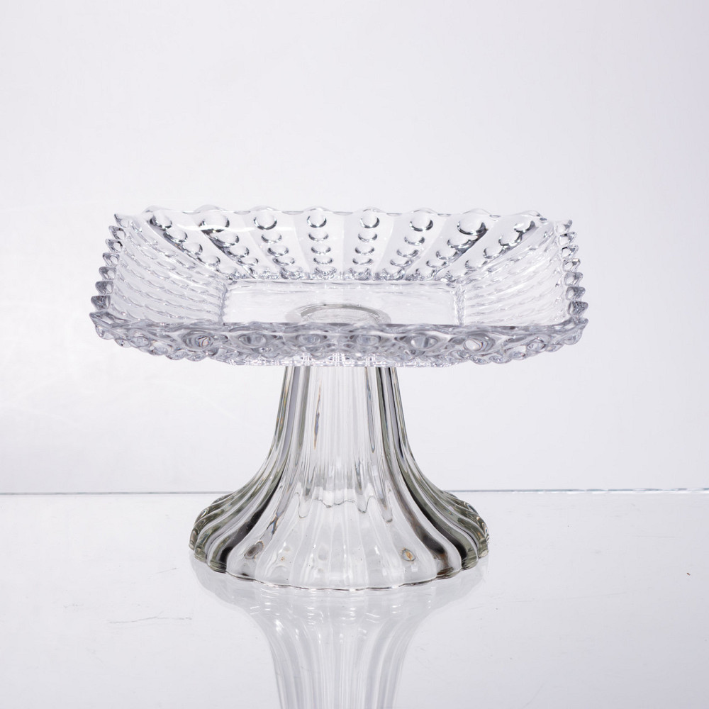 Тортівниця скляна квадратна на ніжці, 16×16 см 64486-17 Коломыя - изображение 1