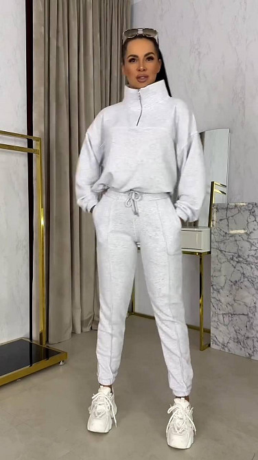 Женский плюшевый прогулочный костюм двойка из велюра Меланж, 42/44 Одесса - изображение 1