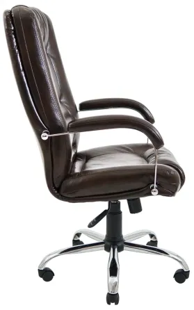 Офісне Крісло Керівника Richman Alberto Titan Dark Brown Хром М3 MultiBlock Коричневий Дніпро