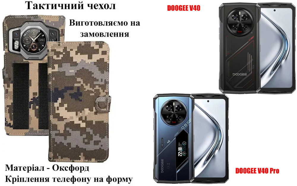 Тактический чехол для Doogee N30, N40 Pro, крепится к снаряжению на липучке Киев - изображение 1