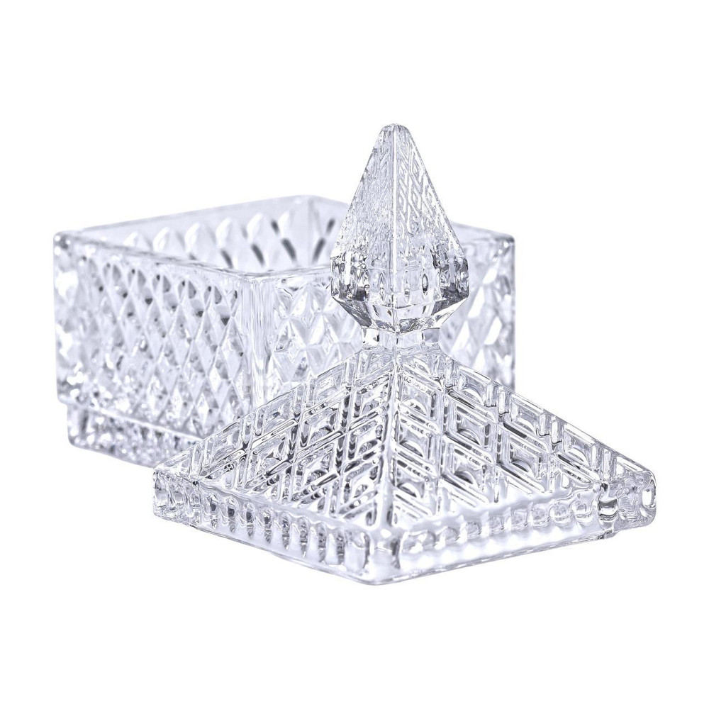 Стеклянная конфетница с крышкой квадратная 8.5 см Киев - изображение 1