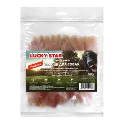 Ласощі для собак Lucky Star Соломка з курячого в'яленого м'яса ≈11 см 500 г (4820144201110) Вінниця