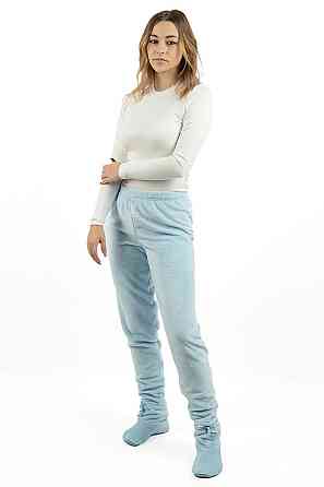 Штаны женские домашние теплые, велсофт (голубой, розовый, серый) топ Киев