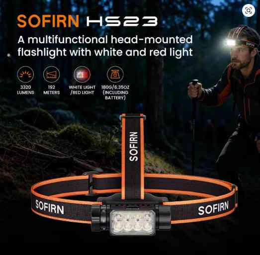 Налобный фонарь Sofirn HS23 3320лм (белый и красный свет) Type-C Винница
