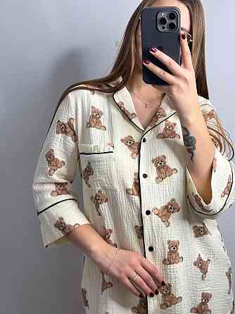 Жіноча муслінова нічна сорочка Ведмедики ML Харків