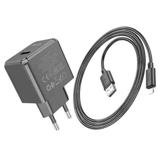 Мережевий зарядний пристрій з кабелем HOCO CS11A Ocean single port charger set(Micro) 10.5W Black Одеса