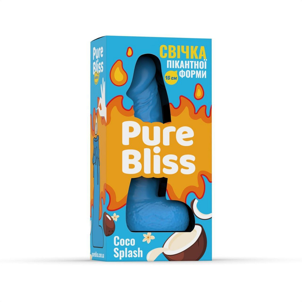 Ароматна свічка пікантної форми Pure Bliss Blue Coco Splash (Кокосове молоко) 15 см Sex Aura Київ - фото 6