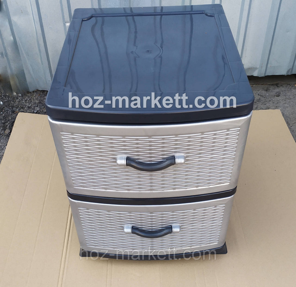 Комод пластиковий тумба на 2 ящики сірий Харків - фото 3