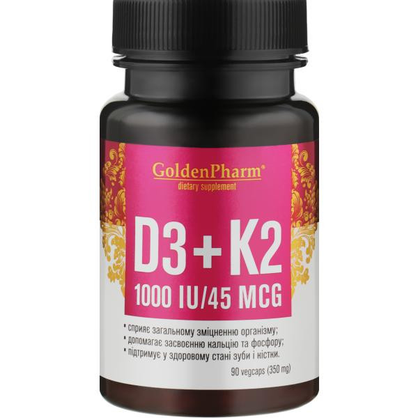 Вітамін D3+K2 350 мг Golden Farm 90 капсул Луцьк - фото 1
