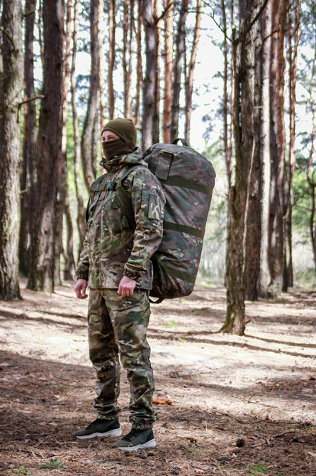 Армійська сумка-баул мультикам 110 л військова водонепроникна міцна сумка для ЗСУ WASA Львів - фото 3