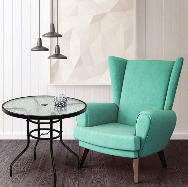 Садовий стіл Costway Acapulco з місцем для парасолі Київ - фото 7