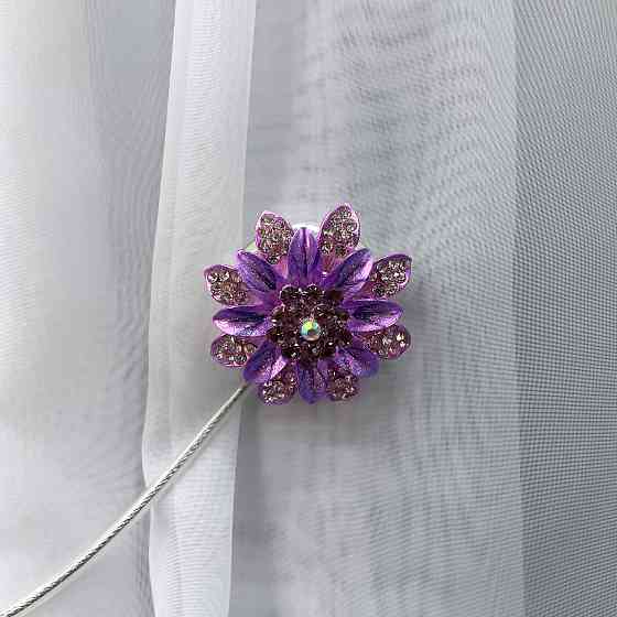 Магніти для штор та гардин "Flowers" набір 2 шт Бузковий (81-193) Київ