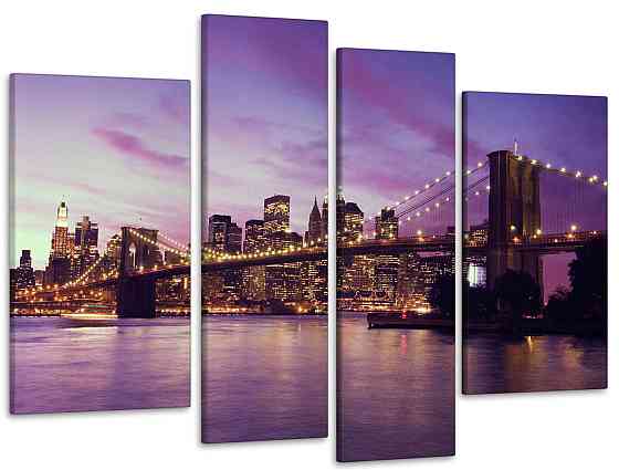 Модульная картина Ночной город Art-28_4 105x150 см Киев