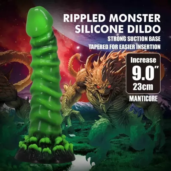 Фаллоимитатор силиконовый Power Monsters Manticore на присоске, зеленый, 4.5 см х 23 см Sex Aura Киев